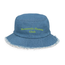 Mountain Mamas Club Distressed denim bucket hat