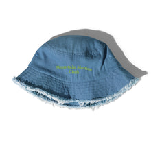 Mountain Mamas Club Distressed denim bucket hat