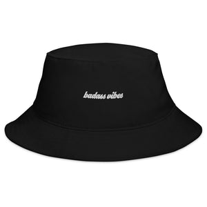 Badass Vibes White Font Bucket Hat
