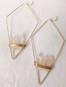 Crystal Wire Wrapped Hoop Earrings