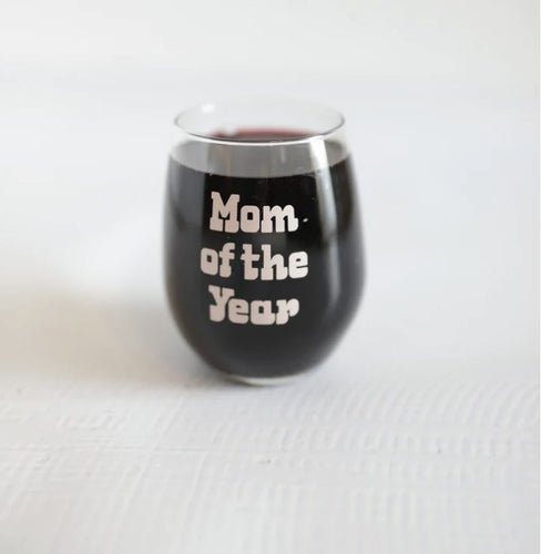 Mom of the Year 15oz Wine Glass