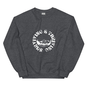 Chelsea: Surviving & Thriving Mountain White Graphic Unisex Sweatshirt