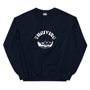 Chelsea: Thriving Mountain White Graphic Unisex Sweatshirt