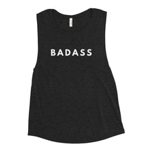 Badass Ladies’ Muscle Tank White Font